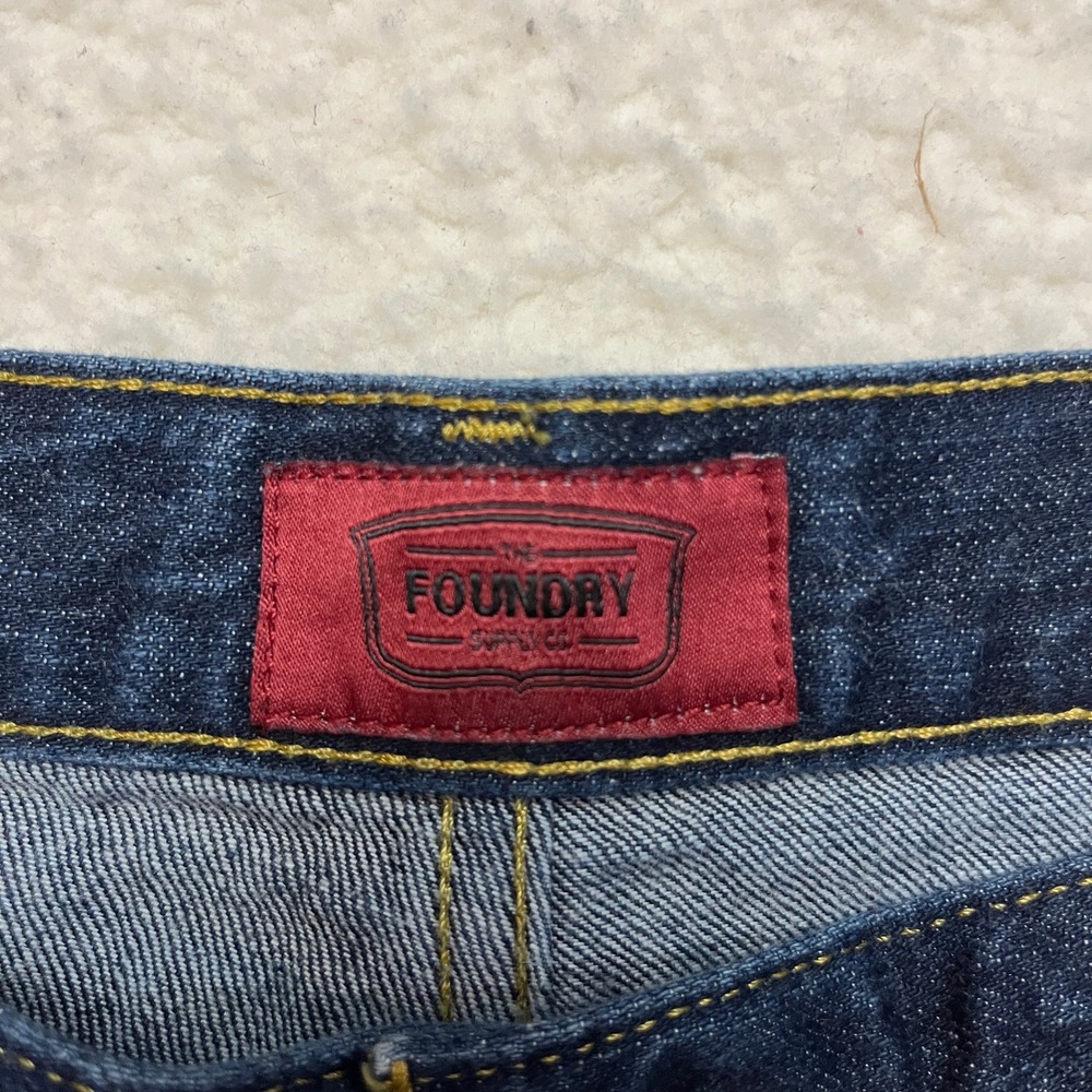Foundry Supply Co Jeans Mens 44x29 Blue Flex Denim Straight Leg Dark Wash Pants - Picture 5 of 10